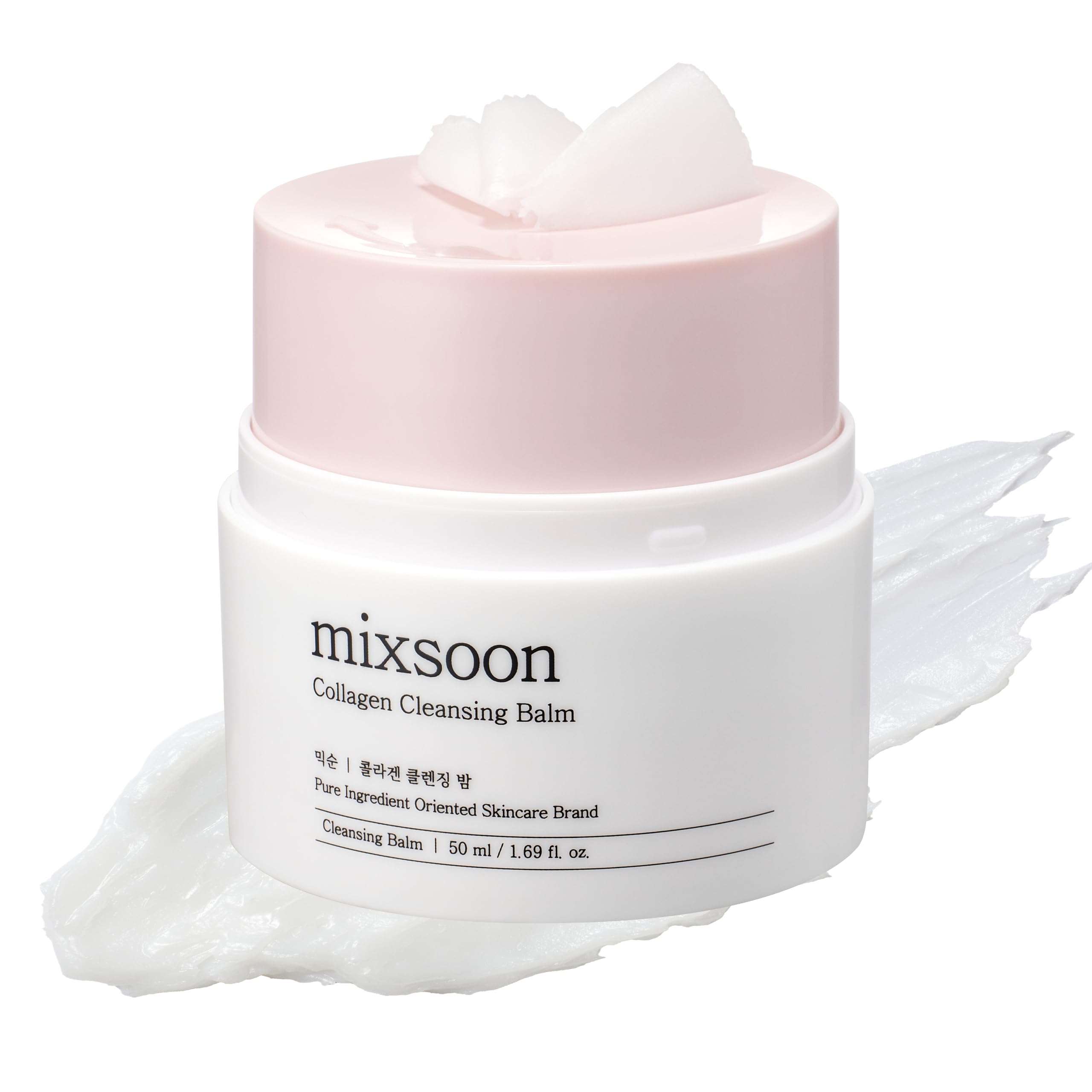 mixsoon Collagen Cleansing Balm 50ml, Hydrating Balm-​to-​Milk Cleanser, Gently removes makeup, Twist-​to-​dispense, Nourishes with collagen and PDRN, for all skin types