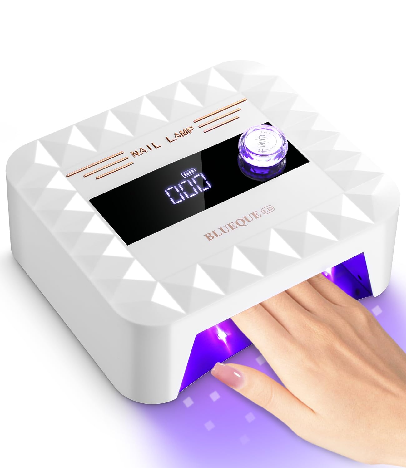 Bixury lampara de uñas profesional，120W lampara uñas semipermanentes con temporizador de 0~120 s, sensor inteligente, lámpara UV para todos los esmaltes de uñas, protección de alta temperatura