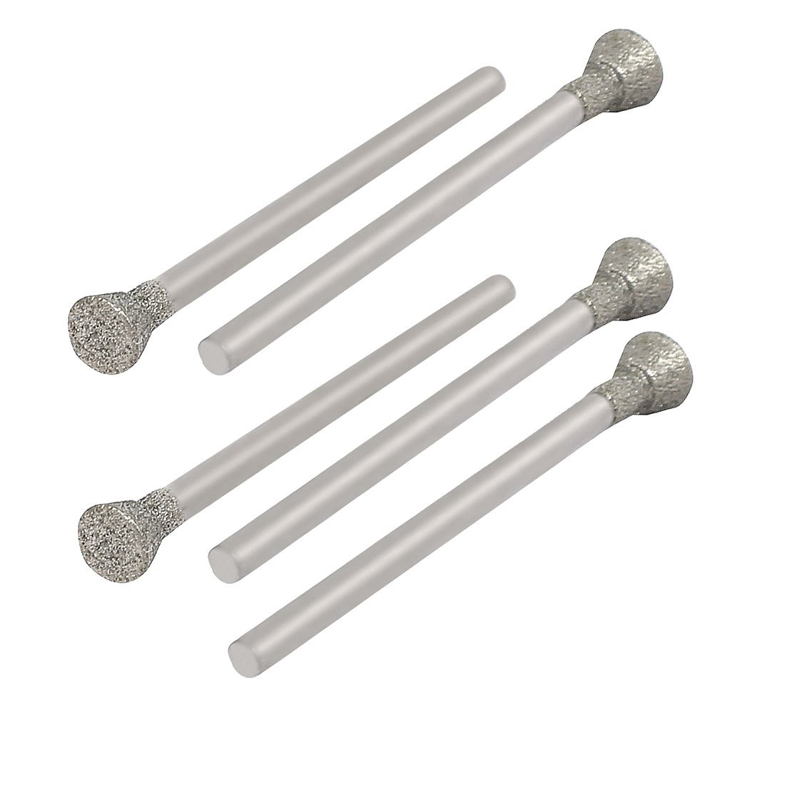 Uxcell Silver Sourcingmap 2.35Mmx5mm Diamond Coated Inverted Cone Mounted Points Grinding Bits 5Pcs