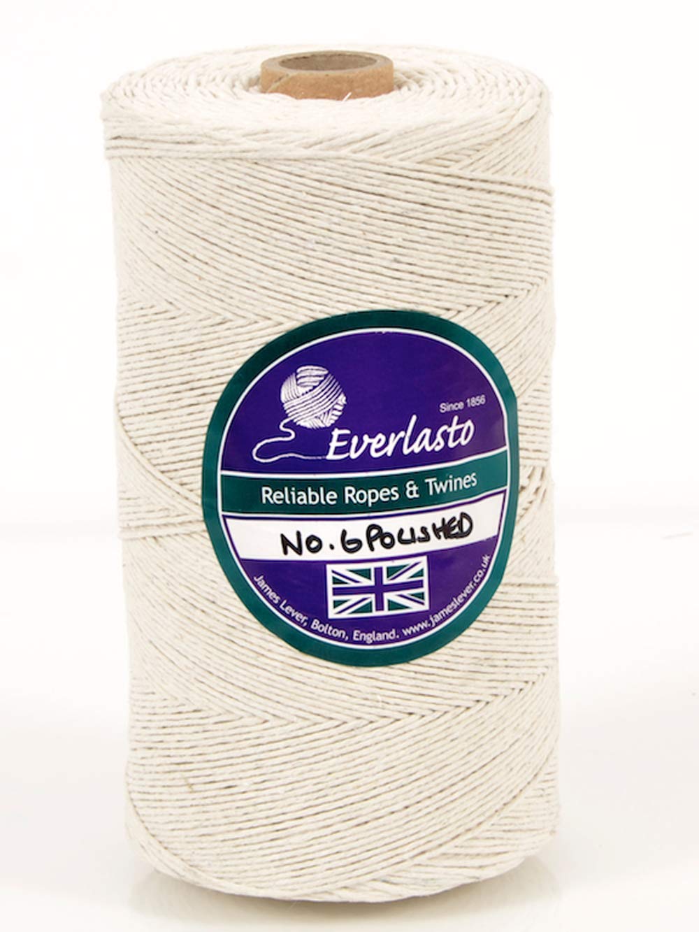 NO.6 (1.5MM) EVERLASTO Polished Cotton Twine Spool - 0.5KG 1KG (1KG Spool)