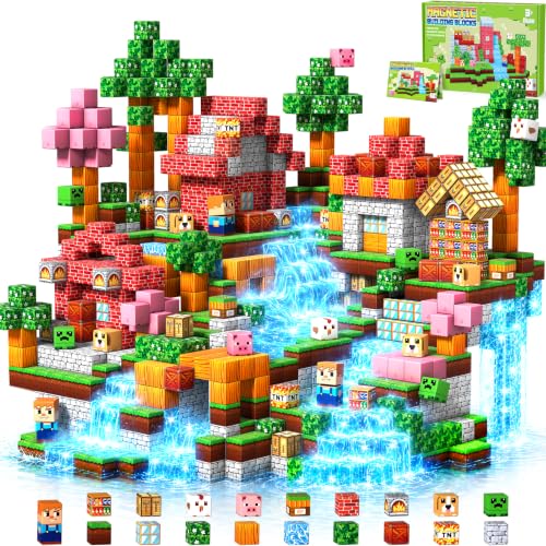 COOLJOYA Construction Magnetique Enfant Cube Magnétique, Jeu Aimant Magnetic avec Jeux Aimants Magnetique, Jouet Éducatif Montessori pour Enfants 3 4 5 6 7 8...