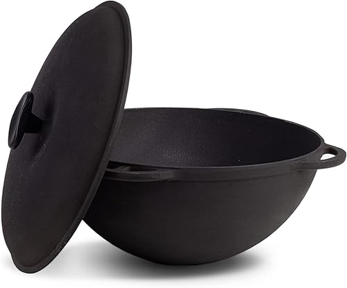 Miniatura 2 de SYTON Uzbeko Kazan Cast Iron - Plov Kazan 17l - Asiático Kazan Uzbeko Hierro Fundido Kazan Plov - Horno Kazan Kazan Pot Kazan Kazan Plov
