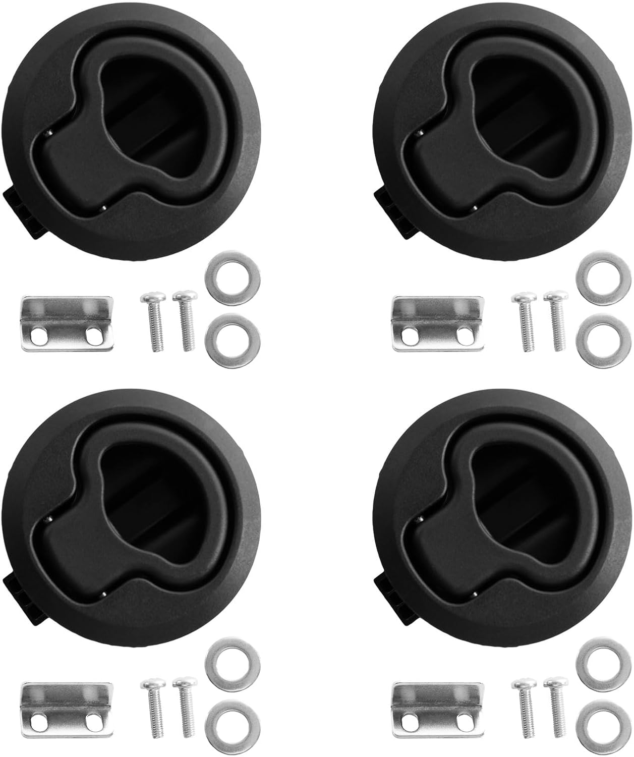 KingBra 4 PCS Round Boat Door Latch, 2.4 Inches Diameter