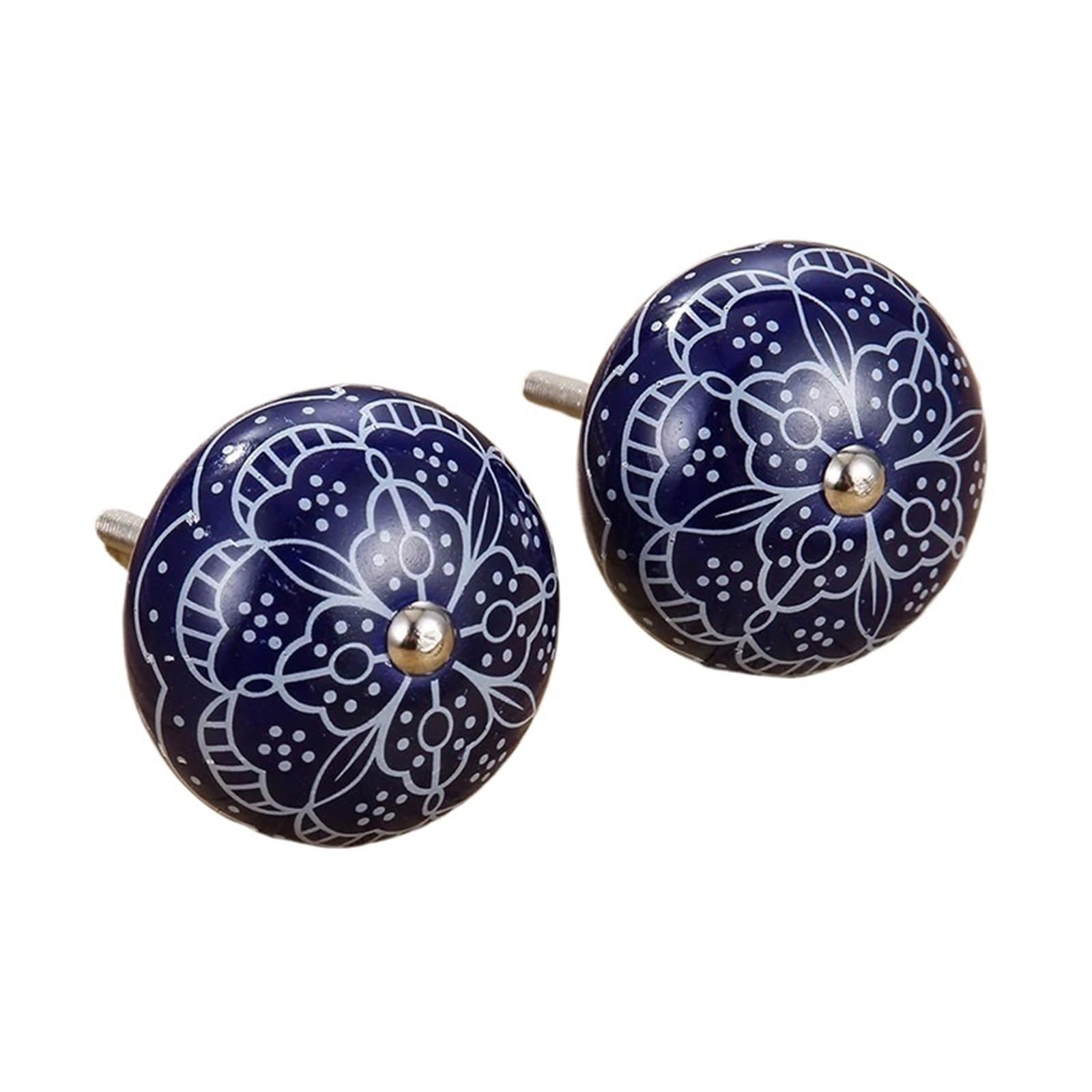 Kifsdlf Color2 1Pcs Multicolor Ceramic Knobs Antique Floral Drawer Handle Pull Door Knobhot For Cupboard Wardrobes Furniture(Color2)