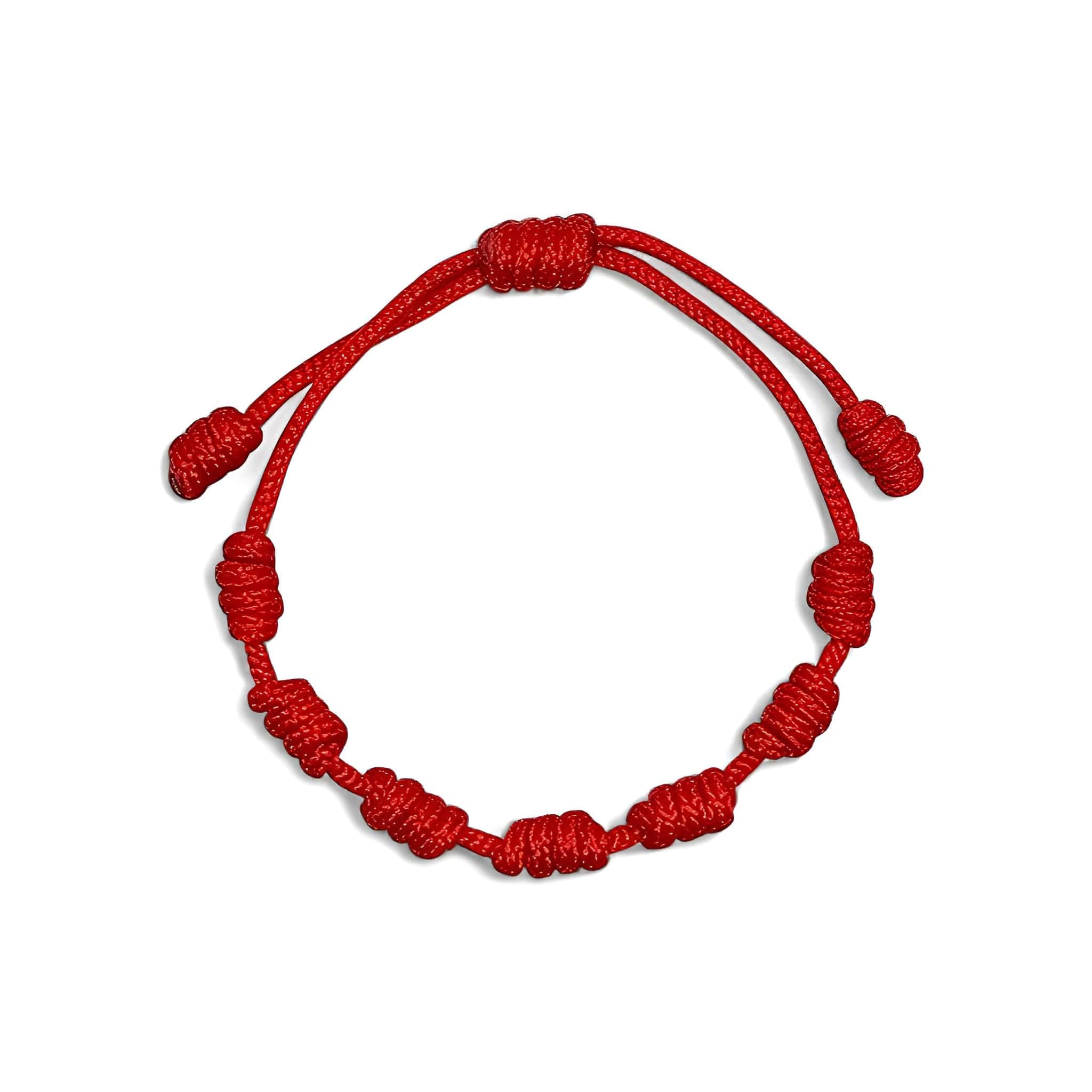 Pulsera 7 chakras con nudos roja bebés niños - Contra el mal de ojo - Hilo rojo protección energía negativa - Amuleto para la buena suerte - Talla pequeña