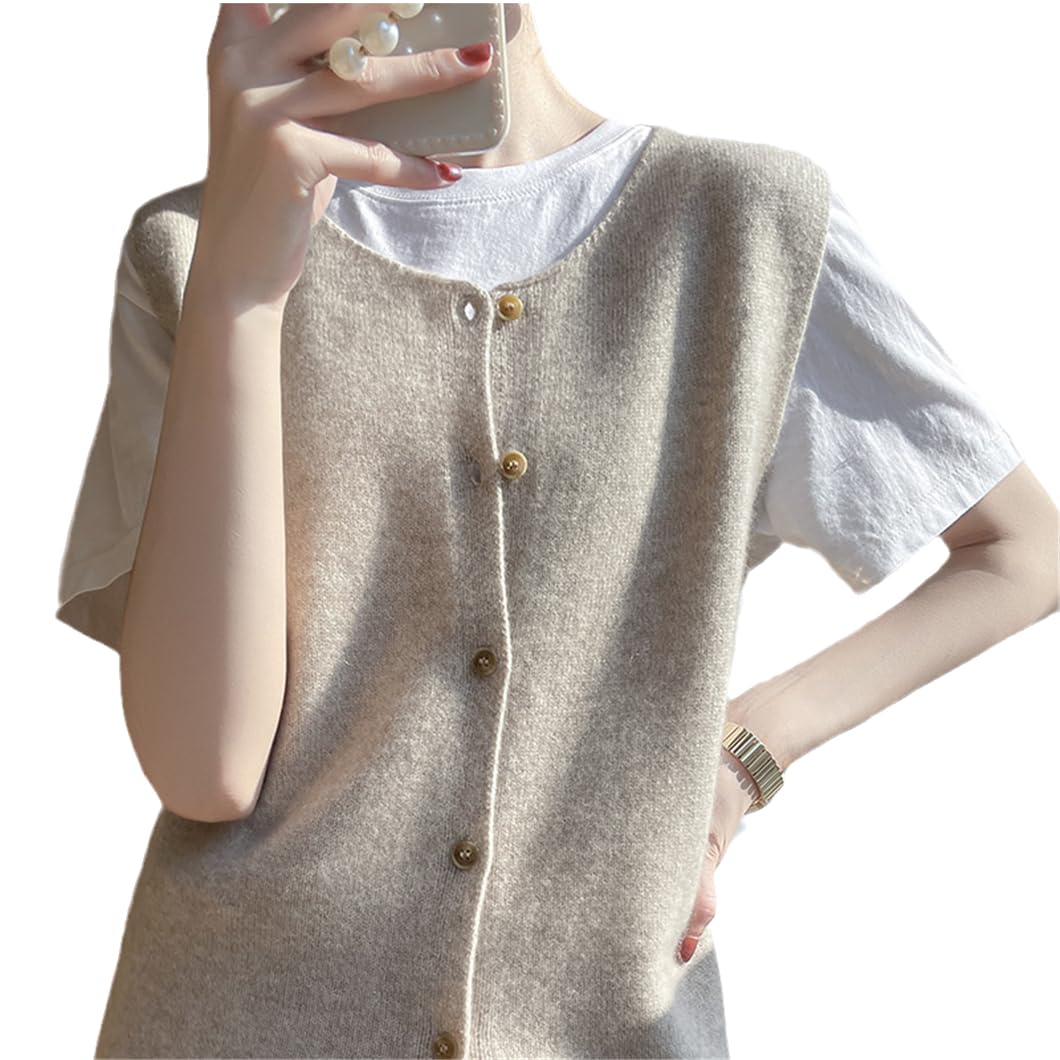 Autumn O-Neck Wool Sweater Vest Ladies Knitted Sleeveless Slim Comfortable Small Cardigan Vest
