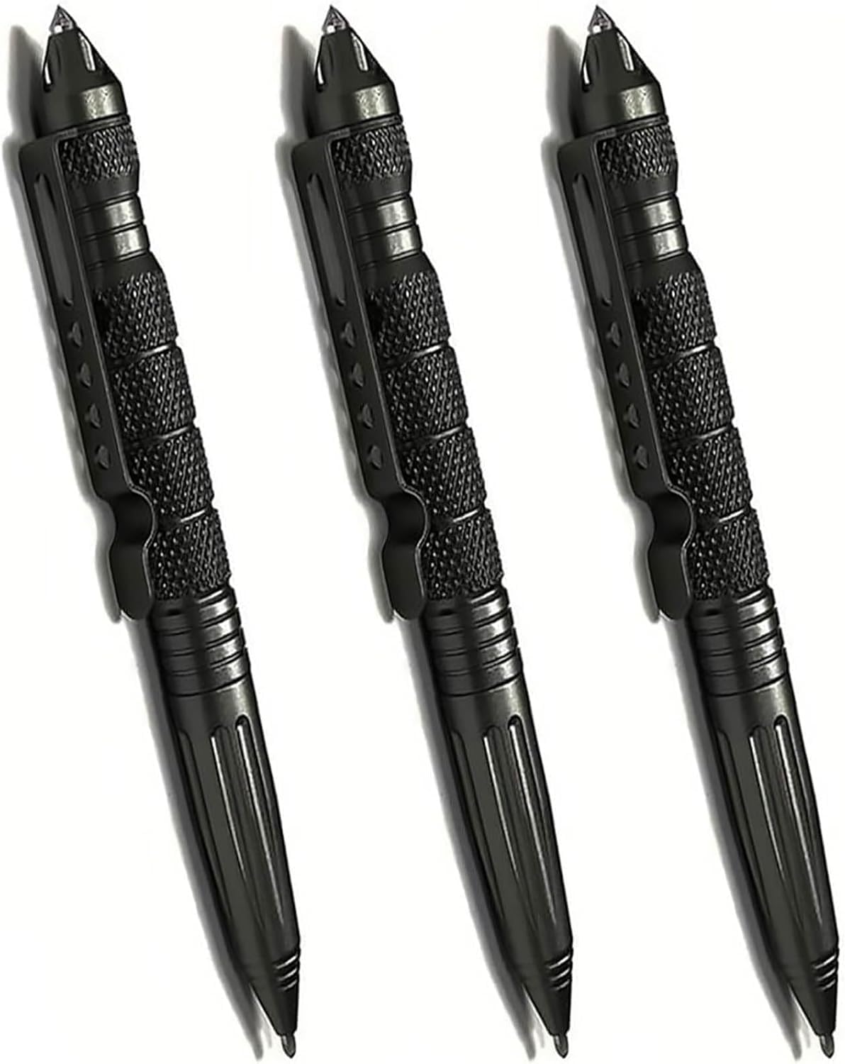 10 Pack Car Window Breaker Pens, Tactical Pen Portable Multi-Functional Emergency with 10 Black Ballpoint Refills for Writing, Professional Glass Breaker Pen, Multitool for Father's Day