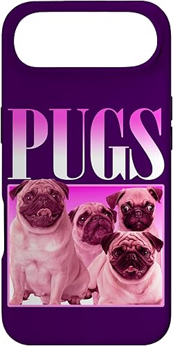 Miniatura 27 de iPhone 16 Pugs Bootleg Rap | Lindo Pug Dog Pet Owners Retro 90's Poster Case