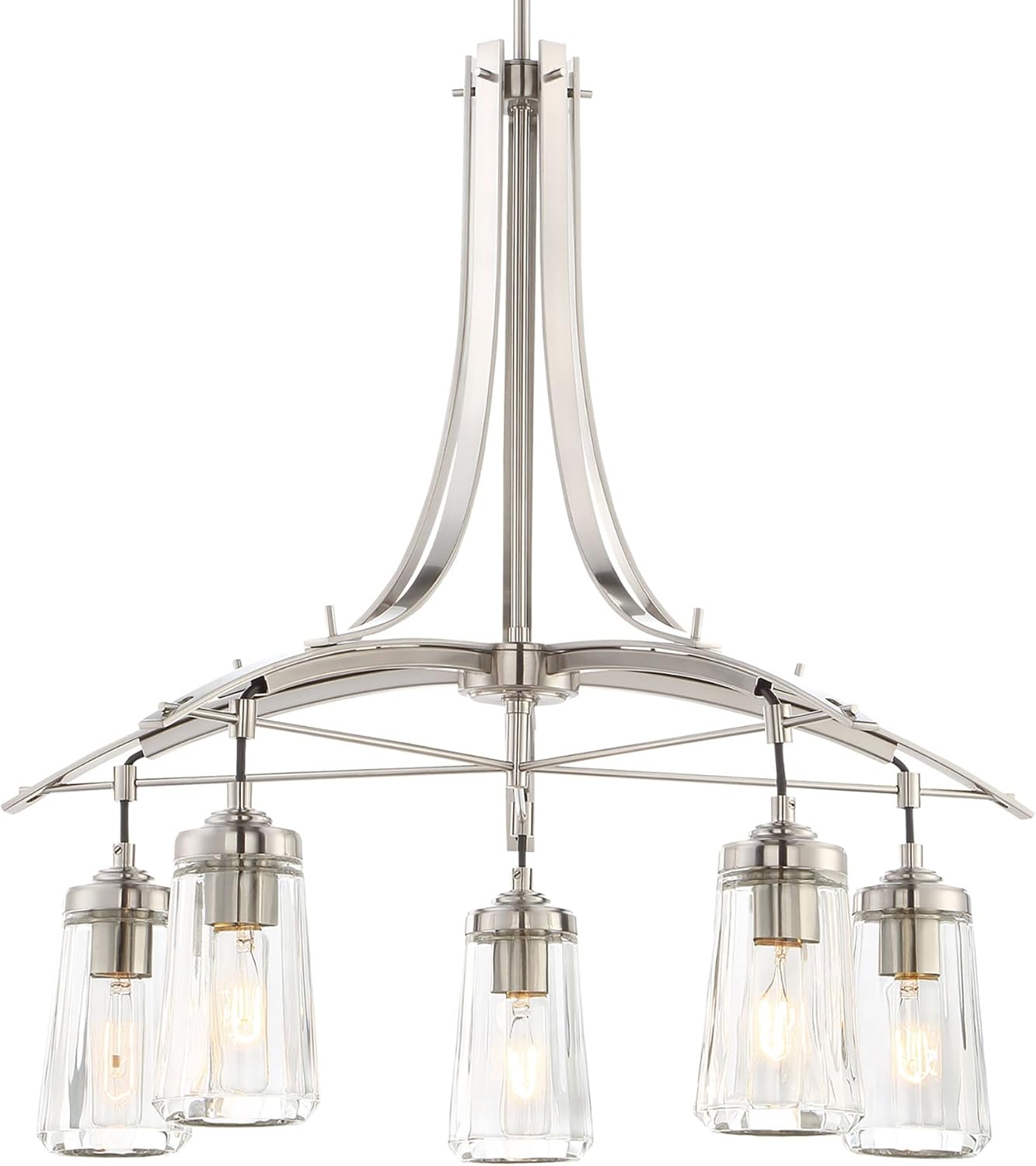 Minka Lavery 3305-84 Poleis Chandelier, 5-Light, 300 Total Watts, 26.5-in H x 26.5-in W, Brushed Nickel