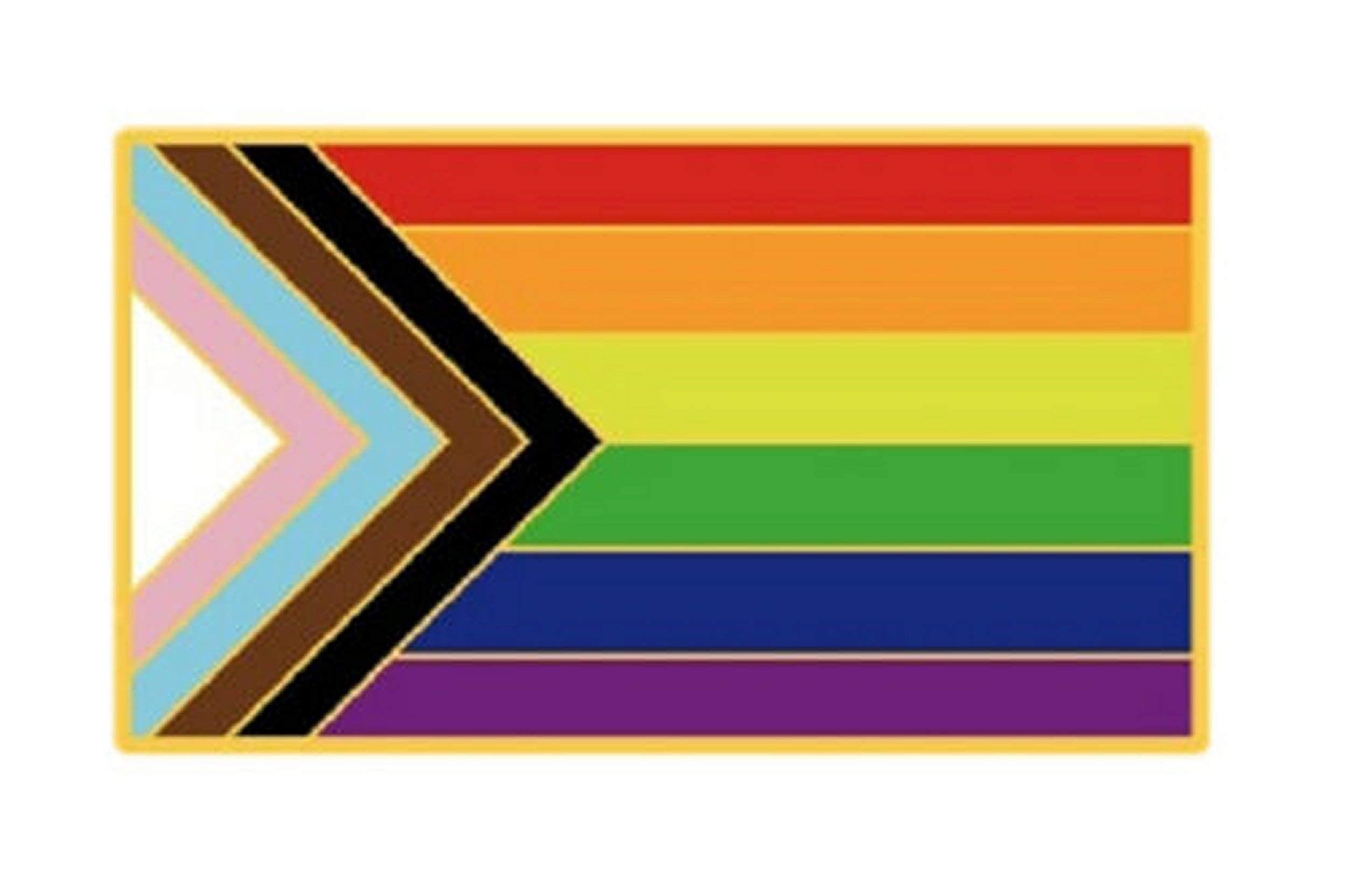 Smartbadge Silver Smartbadge® Progress Pride Lgbtq Gay/Trans/Ethnic Minorities Rights Oblong Lapel Pin Badge