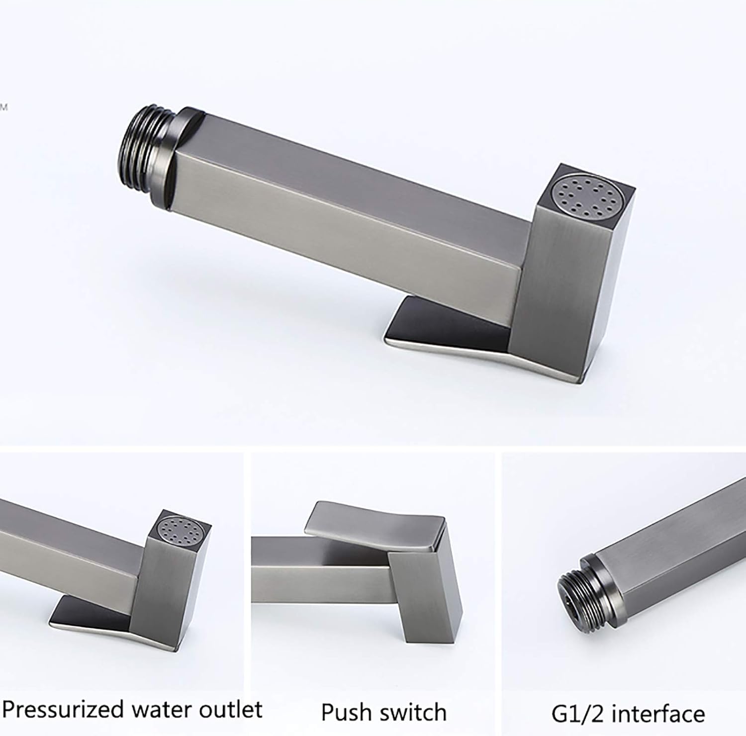 Gray Handheld Bidet Sprayer for Toilet, Wall Mounted Bathroom Cloth Diaper Sprayer Set Brass Single Cold Water Toilet Bidet Sprayer Kit for Personal Hygiene,Type B (Size : Type A)