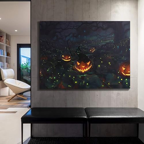 Miniatura 10 de Denozer - Lienzo decorativo para pared, imágenes temáticas de Halloween, decoración de pared del hogar, para dormitorio, sala de estar, impresiones