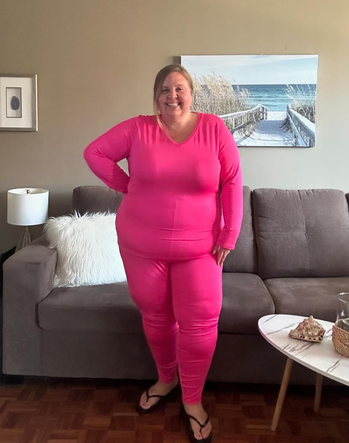 COOTRY Plus Size Thermal Underwear for Women V Neck Long Johns Base Layer Winter Top and Bottom Sets - Image 5