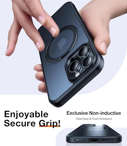 Miniatura 6 de TORRAS Funda magnética y soporte mejorados para iPhone 15 Pro probada en caídas de grado militar compatible con MagSafe funda delgada y ligera