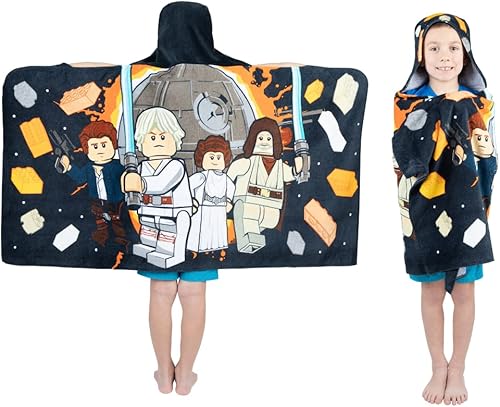 Miniatura 1 de Franco Lego Star Wars Classic - Toalla de rizo de algodón suave con capucha para niños, 24 x 50 pulgadas, (producto oficial de Lego)