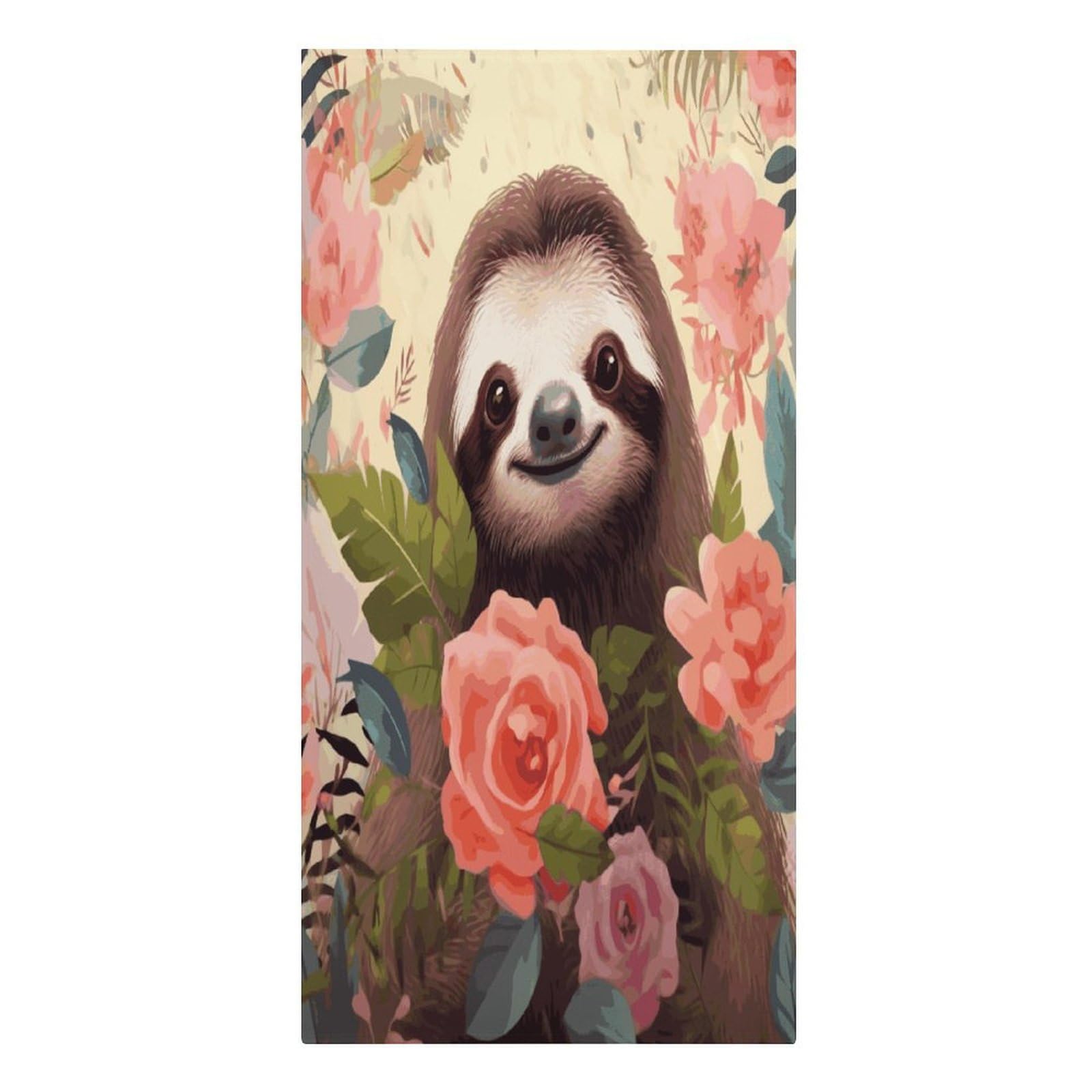 Adfgyerh Women's Style Sloth And Flowers Microfiber Sand Free Towels Large Quick-Dry. Beach Towel For Swimming Pool Camping Beach .Beach Accessories， They Are Essential Accessories For Adults, And Men, Vacation Gift