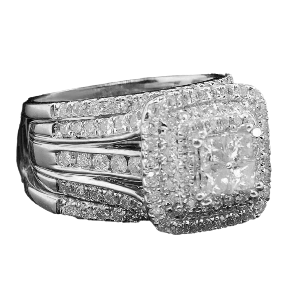 4 Ct Princess Cut Simulated Diamond Bridal Engagement Ring