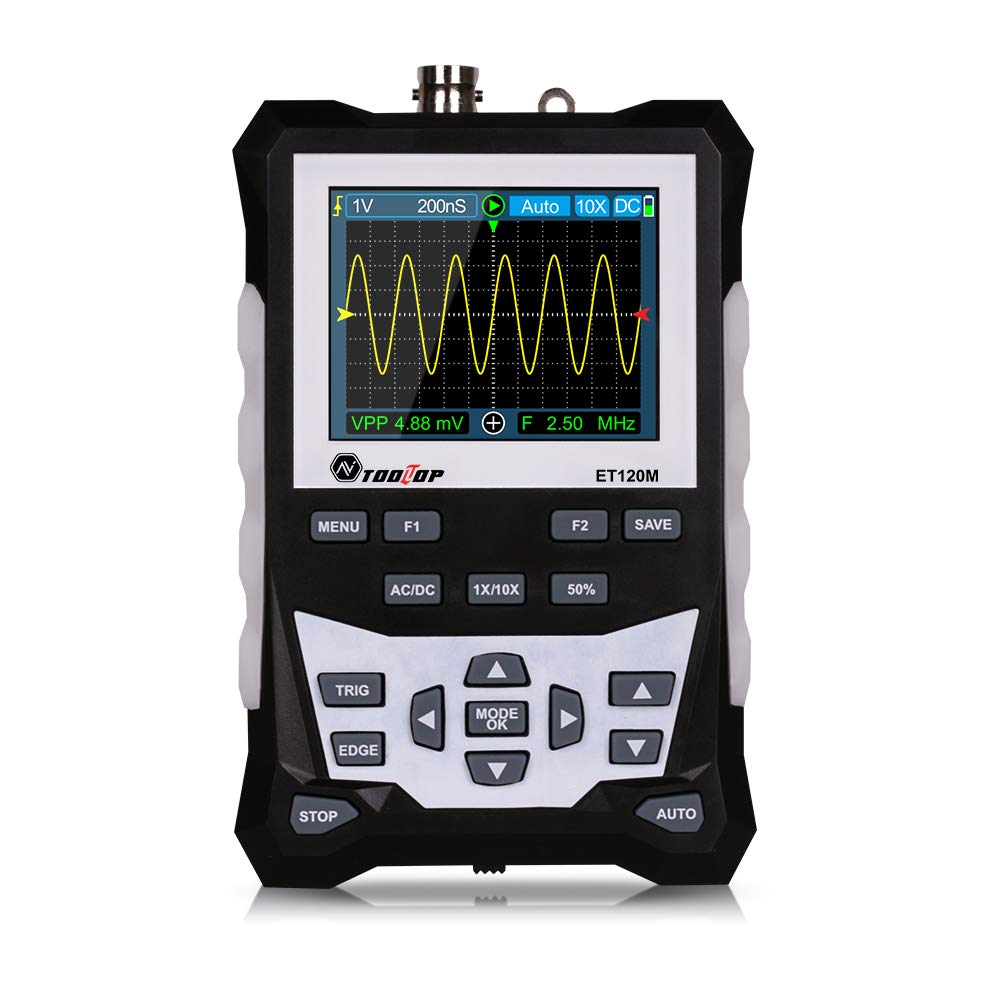 Oscilloscope à écran Couleur TFT TOOLTOP DS0120M 320x240 2,4 Pouces de Haute qualité pour une Mesure Précise des Données avec Rétroéclairage pour une Utilisation en Laboratoire Matériau ABS