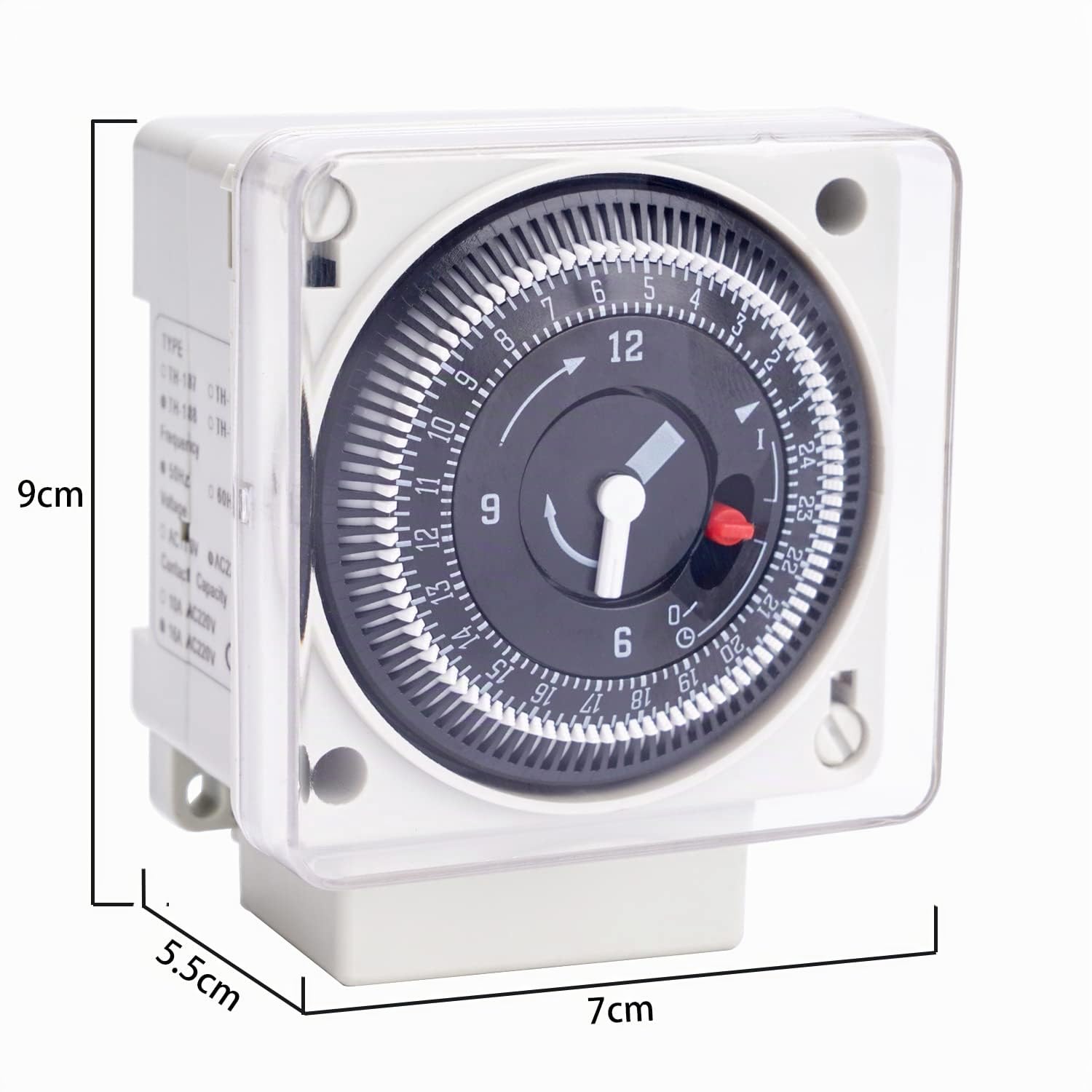 Temporizador mecánico de 220-240V 16A 24 Horas Temporizador mecánico analógico, Interruptor de Tiempo Universal analógico Diario - Interruptor de Tiempo de un Solo Canal