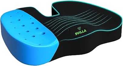 9villa Orthopedic Gel Memory Foam Coccyx Seat Cushion | Perfect Use for Hip,Tailbone, Sciatica & Back Pain Relief, Office Chair and Wheelchair Seat Pads,Car,Chair Cushion & Meditation Use