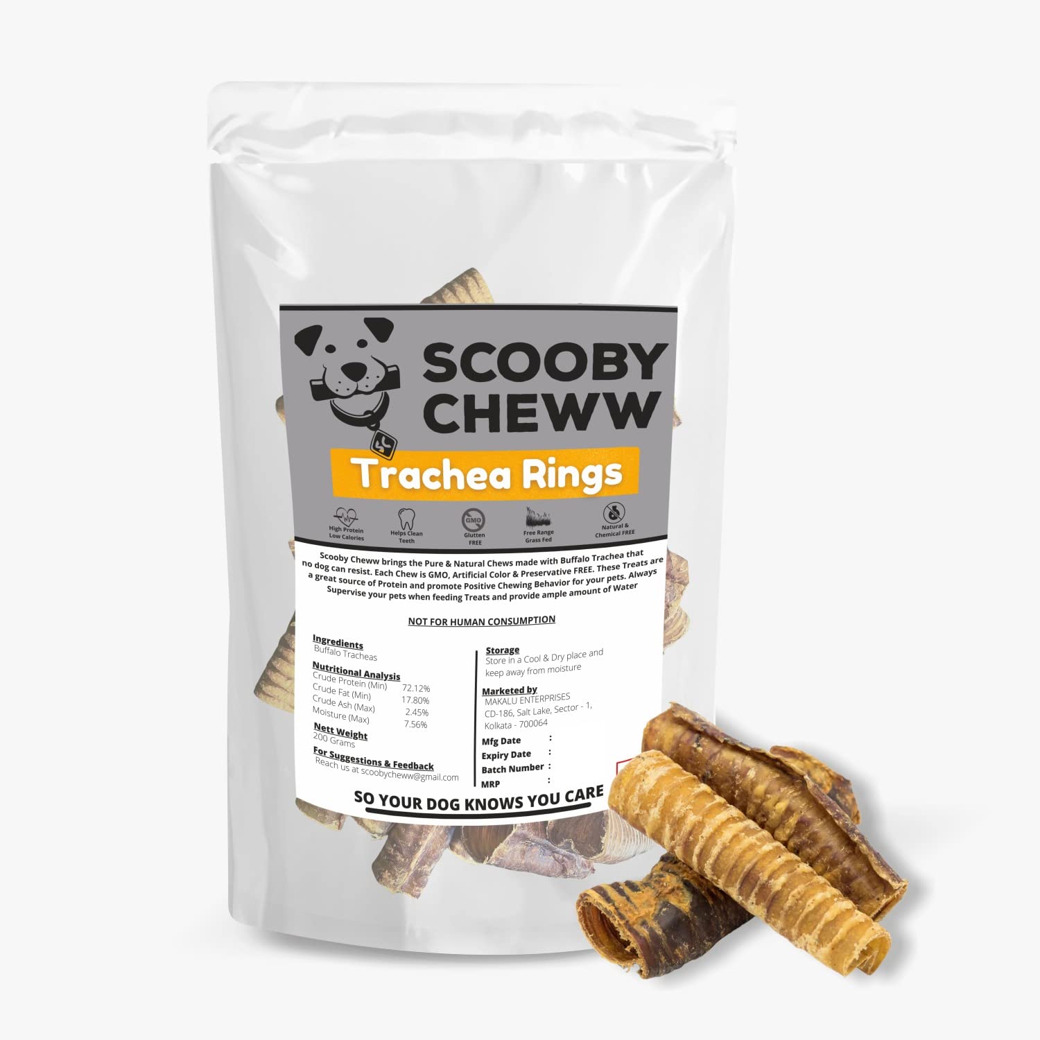 Scooby Cheww Dry Buffalo Trachea Rings Dog Treat, 100% Natural, Rawhide Free, High Protein, Delicious and Organic Dog Snack for Small, Medium and Large Dog Size, 200gm (B09PF1QS7K) Amazon Price History, Amazon Price Tracker