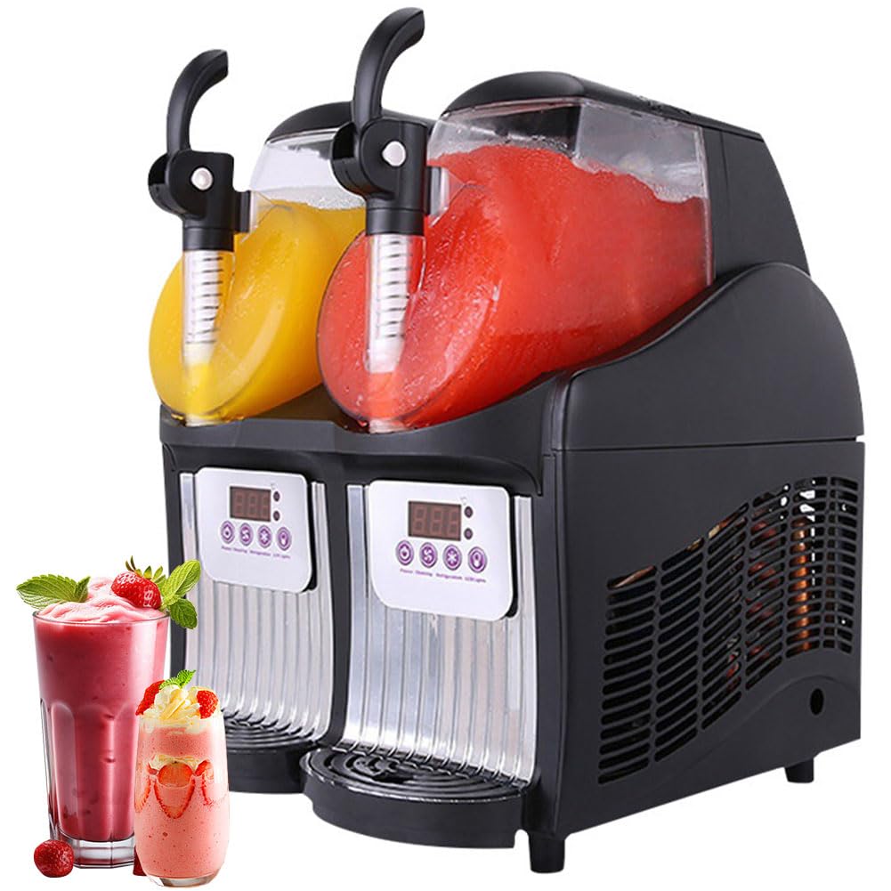 Macchina Professionale a Doppio Serbatoio per Granite, 300 W, Ideale per frullati e Granite, Perfetta per Hotel, Bar e caffetterie.,