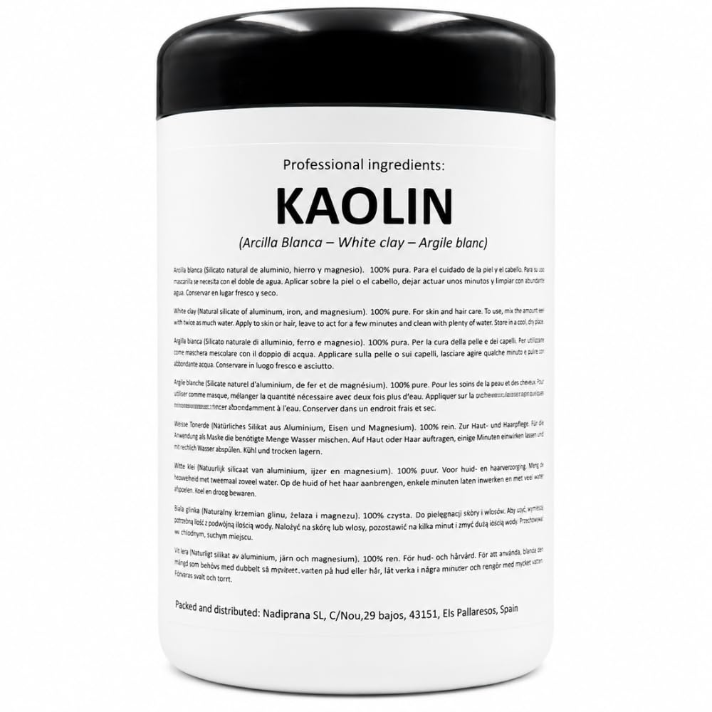 Argilla Bianca di Kaolin | 500 gr | Per la Cura della Pelle e dei Capelli | Esfoliante e Lenitivo | Ringiovanisce, calma e ammorbidisce la pelle