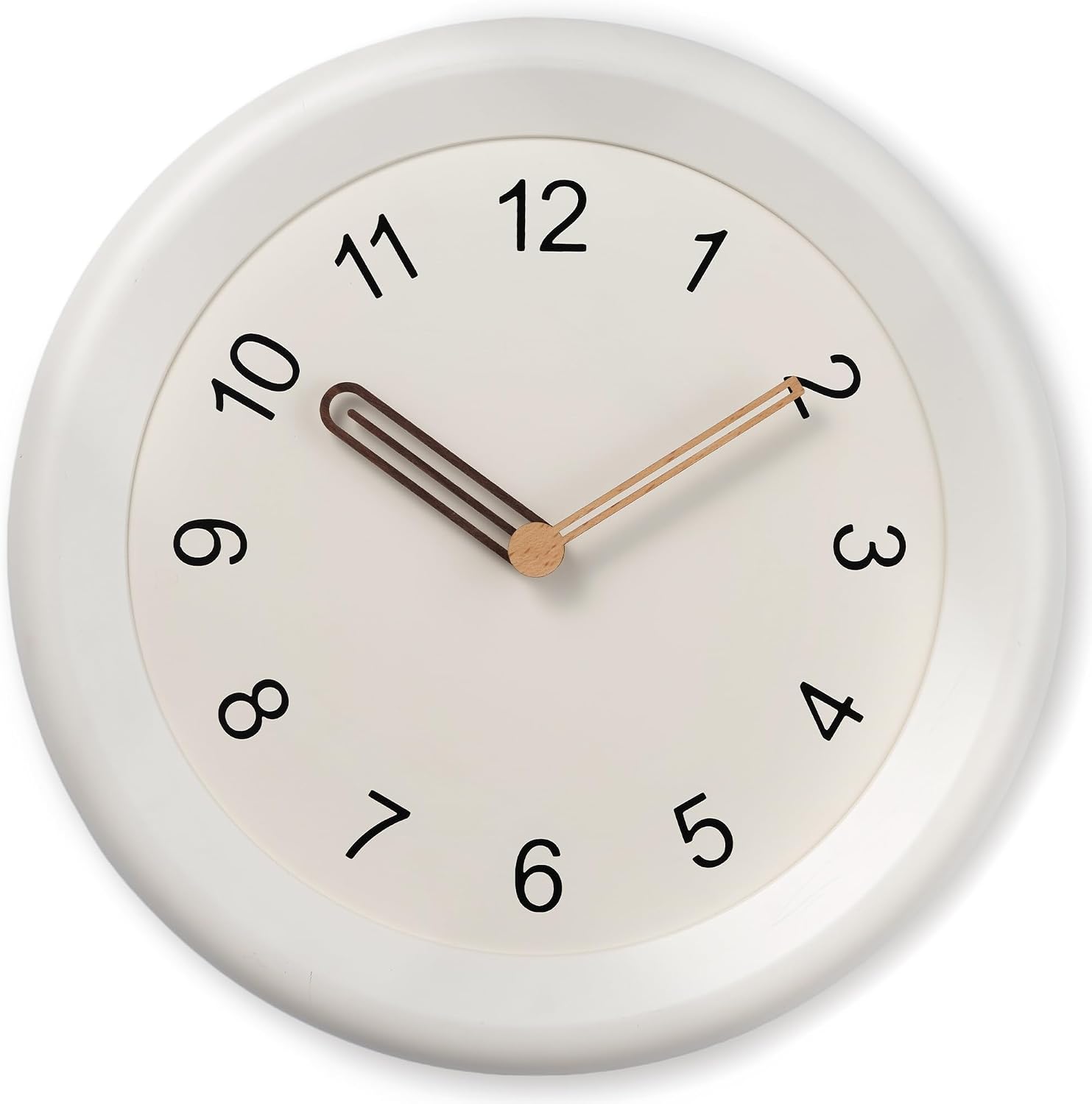 Mosewa 10" Wall Clock Silent Non-Ticking Battery Operated Wood Minimalist image 3