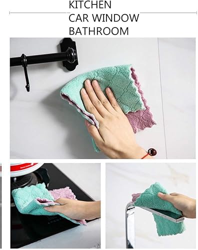 Miniatura 6 de Paquete de 10 paños de cocina reutilizables de secado rápido de 12 x 12 pulgadas, multiusos, para el hogar, alta absorción, juego de toallas de