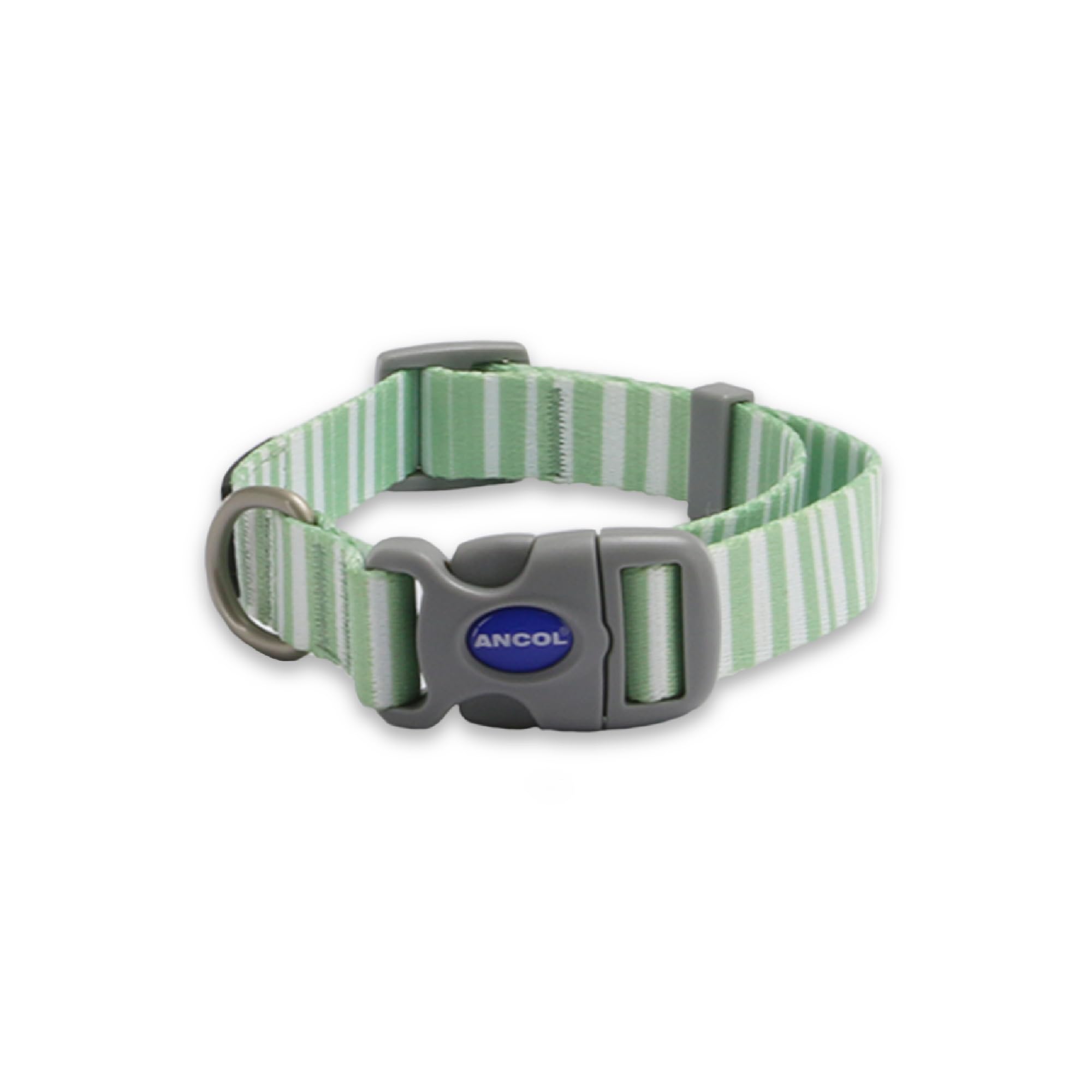 Ancol Round Dog Collar Stripe Patterned - Lightweight Sturdy Adjustable Buckle Durable Secure Fit Soft Comfortable Stylish Pet Puppy Leash - Medium