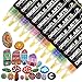 Marqueur Peinture Acrylique, DIGIELE 12 Permanent Couleurs Vibrantes Feutre pour Céramique, Pierres, Galets, Roche Peinture, Porcelaine, Métal & DIY Dessin, Marqueurs Ceramique Set Cadeau pour Enfants