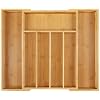 Deconox 7 Division Bamboo Spoon Holder – Antibacterial Drawer Organizer | Natural Wood, Stylish and Durable Design