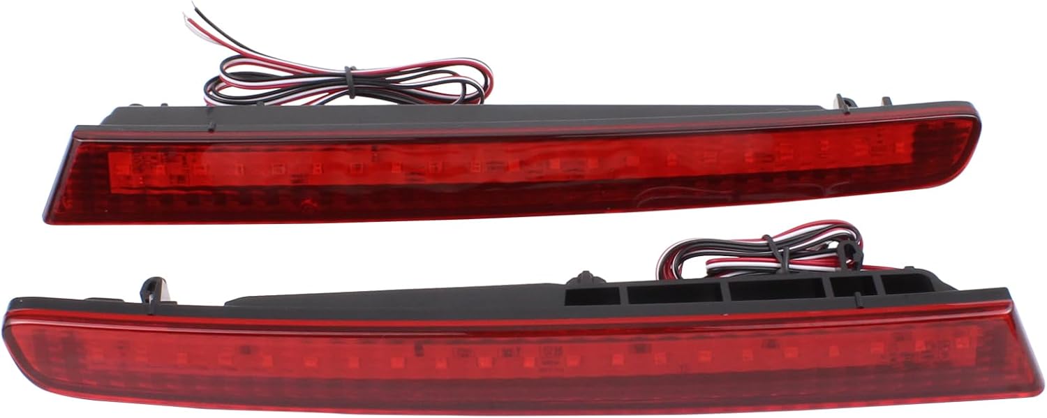 MOTOKU Pair Left and Right Red LED Rear Bumper Reflector Brake Light for Ford Explorer 2011-2015