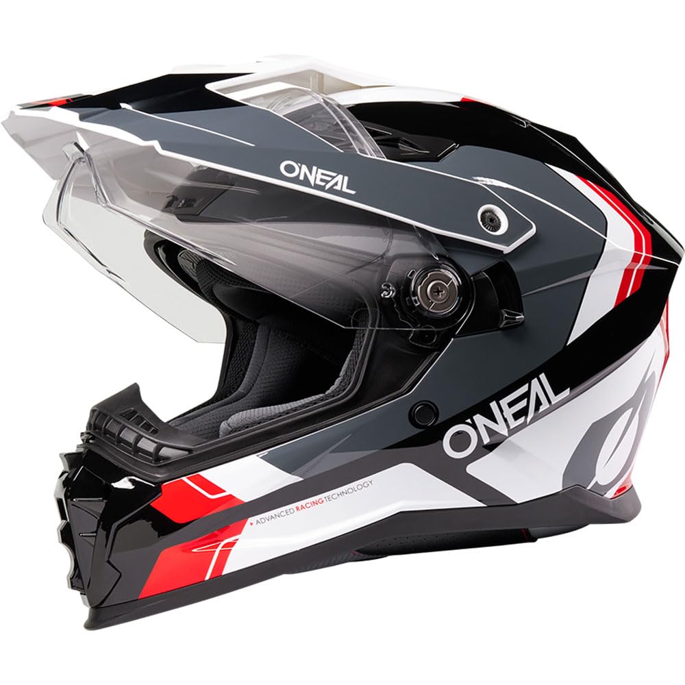 Oneal D-SRS NOMAD Casco da enduro, nero/bianco/rosso, M (57/58)