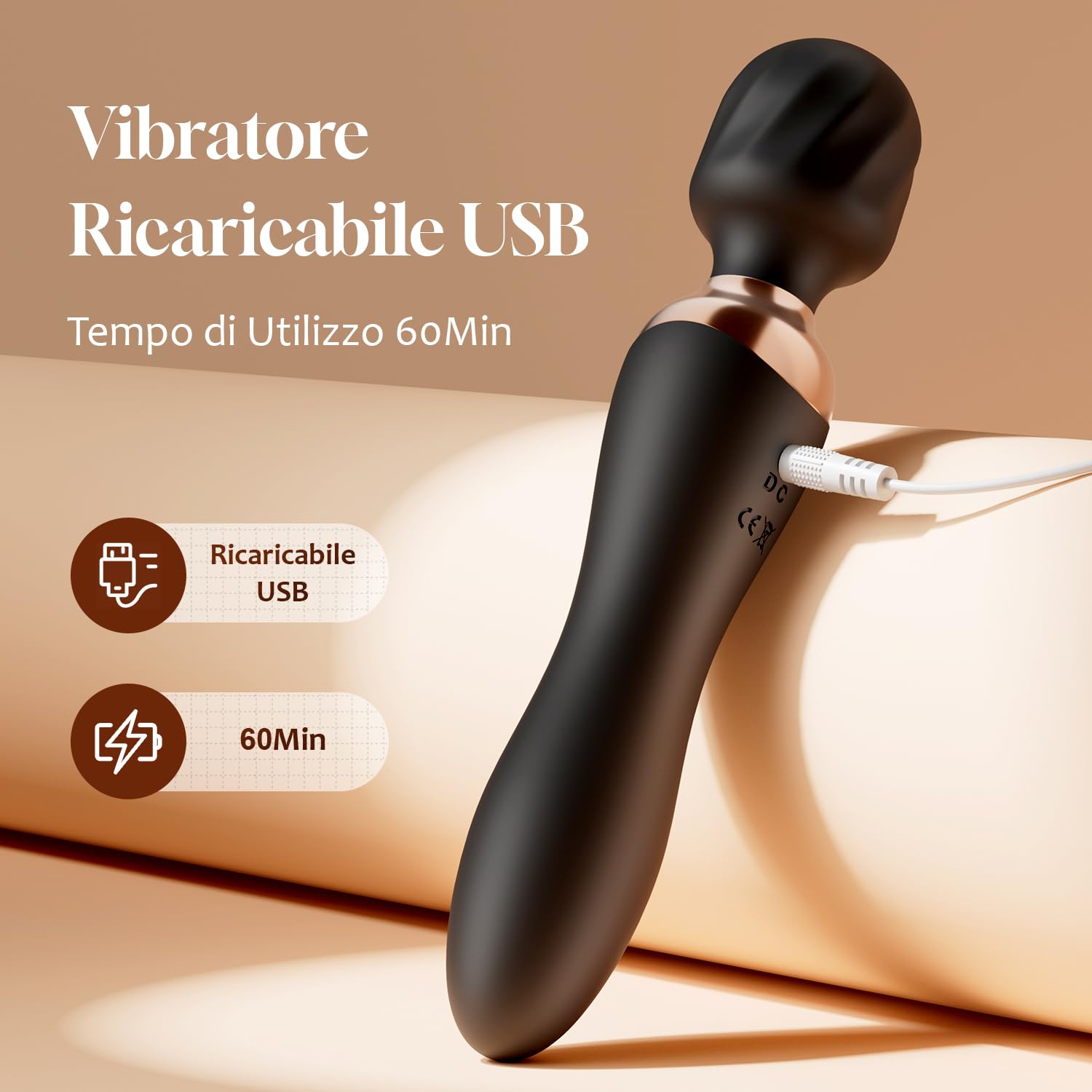 Vibratoreper Donna Doppia Testa Sex Toys, 12 Potente Vibrazione Modalità Magic Wand Silenzioso in Silicone, Vibratoreper Donna Punto G Squirting Con Telecomando, Adatto Sexytoysys Donna Coppia Uomo