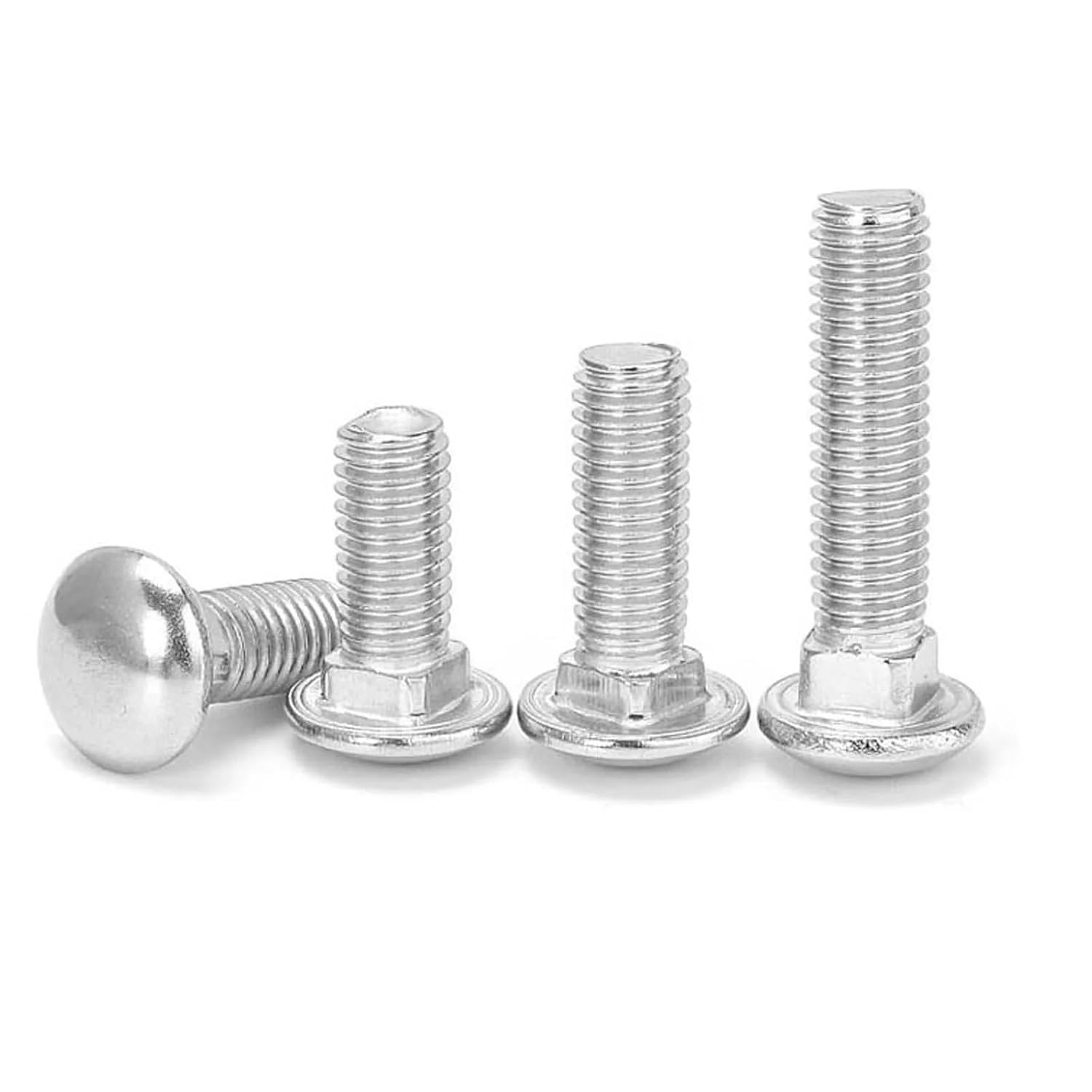 1/2/3/5/10/25pcs M3 M4 M5 M6 M8 M10 M12 GB12 A2-70 304 Stainless Steel Truss Round Head Square Neck Carriage Screw Coach Bolt(12mm,5Pcs M6)