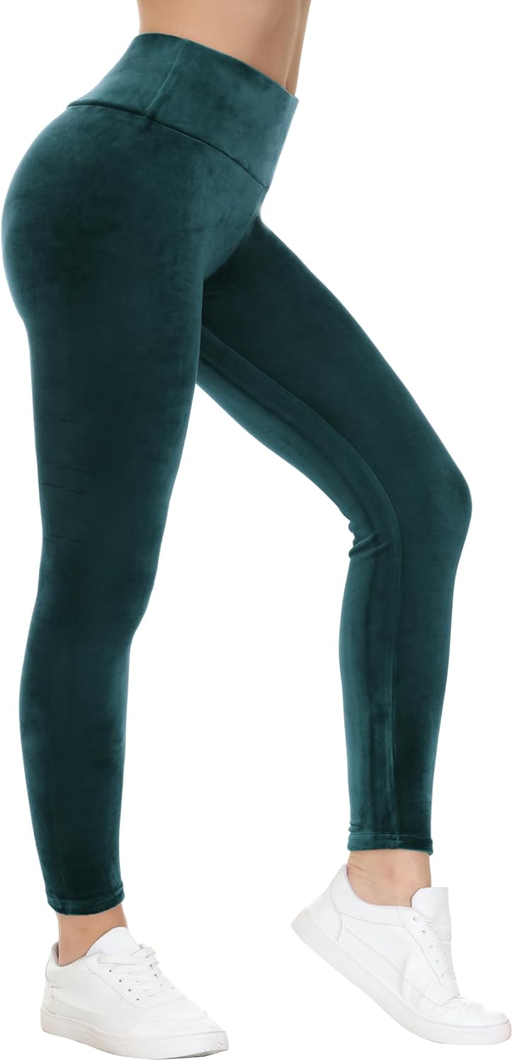 COZZIPLUS Women Velour Legging- High Waisted Buttery Soft Velvet Stretchy Legging - Image 2