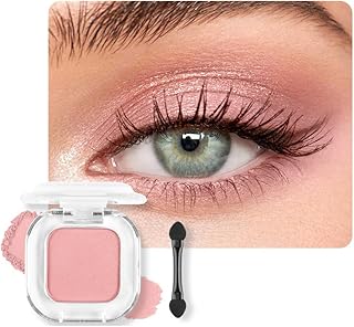 Pink Shimmer Single Eyeshadow Makeup Powder Palette,High Pigment Blendable Formula Eye Make-up for Women,Neutral Eye Shadow,sombras para ojos,Longwear Waterproof,Vegan & Cruelty-Free,Eyeshadow Gift