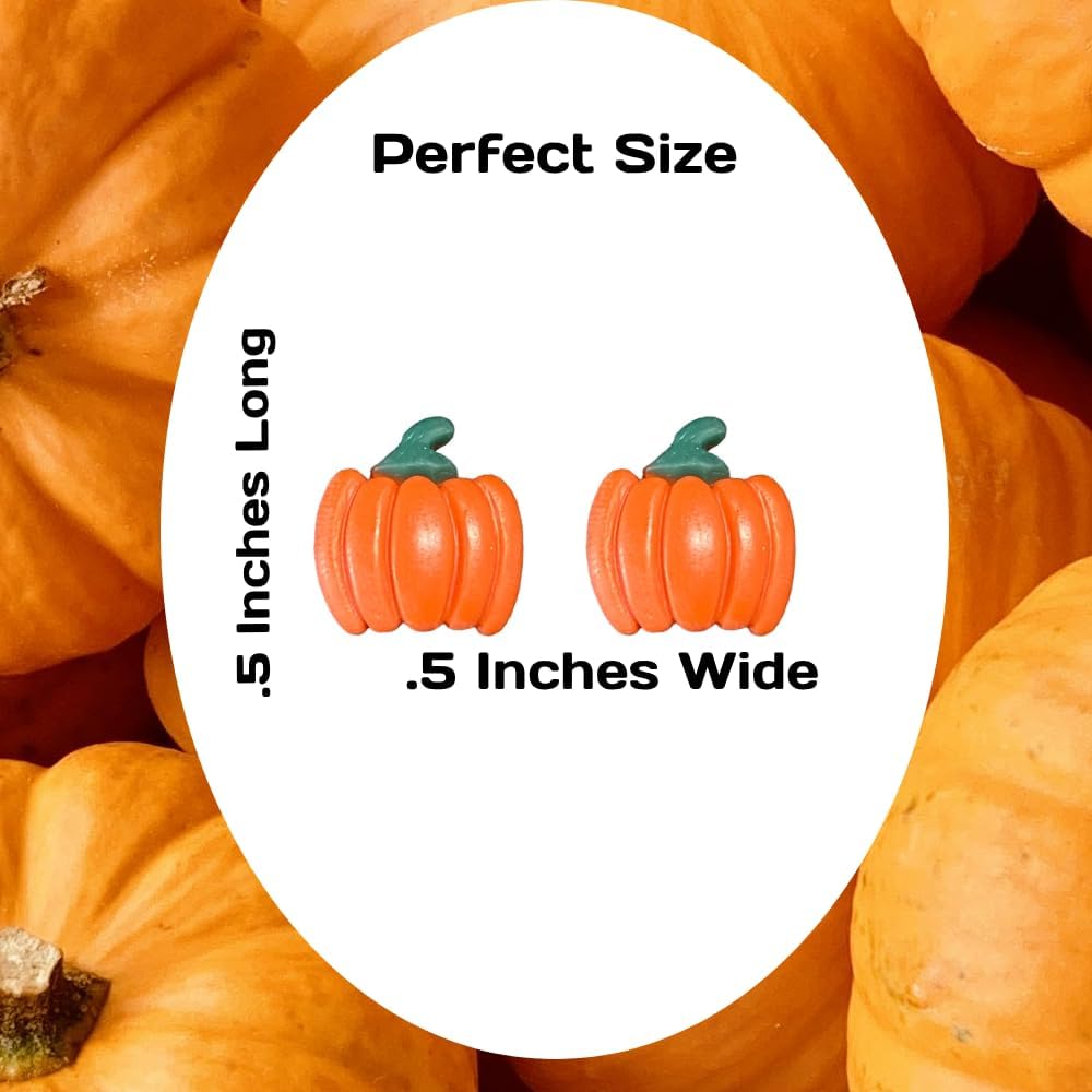 Pumpkin Earrings for Halloween, Fall, Thanksgiving. Cute Pumpkin Earrings for Women/Adults - Image 2