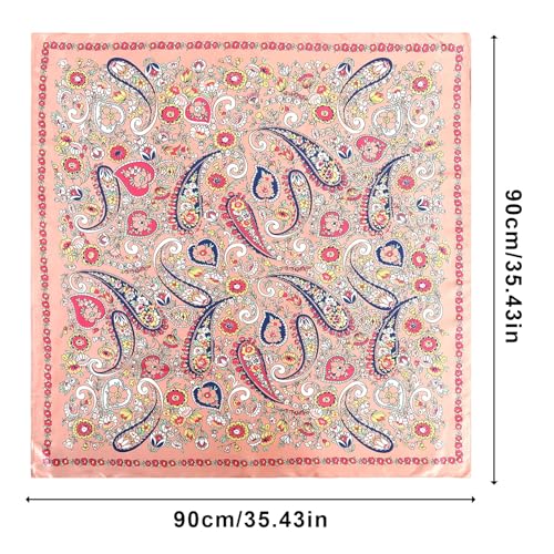 35' Large Square Satin Headscarf - Women's Beach Vacation Headscarf Square Scarf Accessories, Multi-Purpose Scarf Shawl3