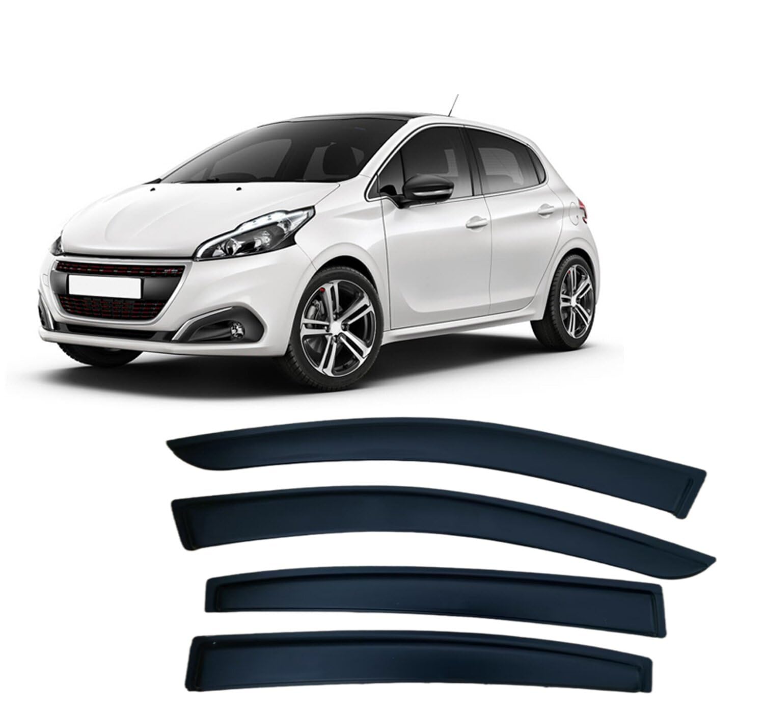 Déflecteurs de vitre Peugeot 208 pour aérer l'habitacle sous la pluie en voyage