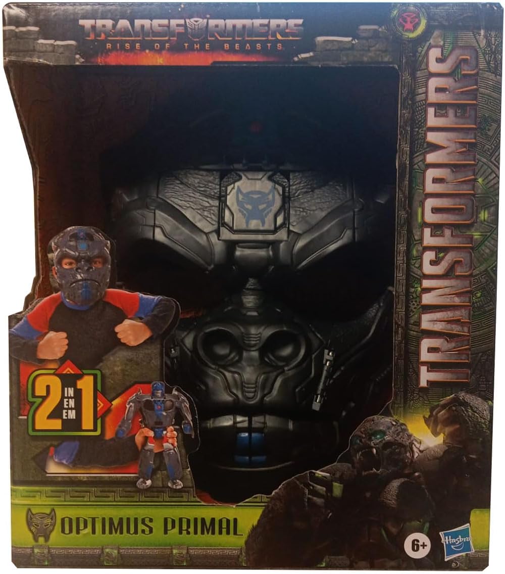 Toys Rise of the Beasts Film Optimus Primal 2-in-1 Converting Mask for Ages 6 and Up, 22.5 cm