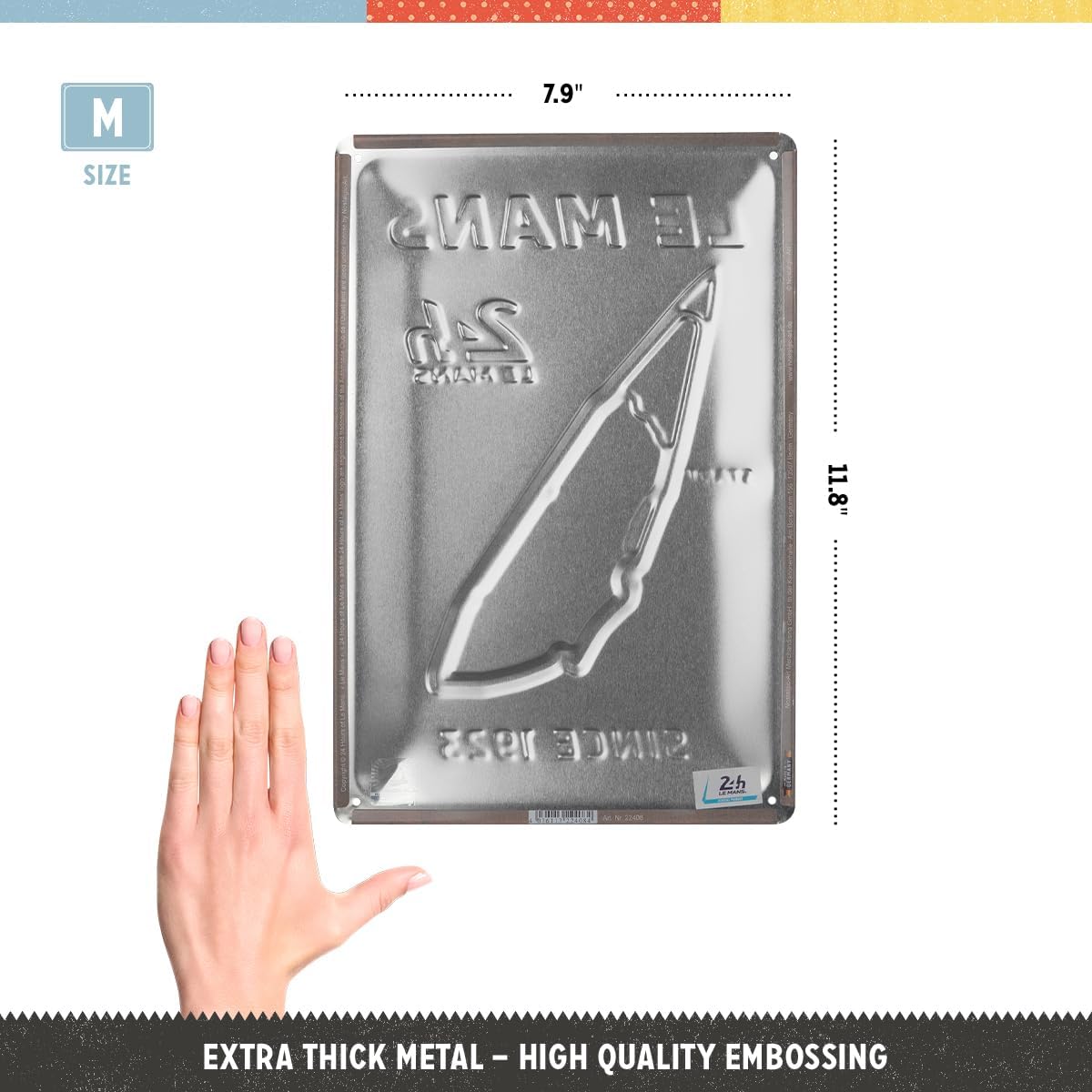 Nostalgic-Art Retro tin sign, 20 x 30 cm, 24h Le Mans – Circuit – Gift idea for motor fans, made of metal, vintage design