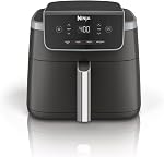 Ninja Air Fryer Pro 4in1, 5 QT (4.7 L) Capacity, Air Fry, Roast, Bake, Reheat, Dehydrate, Roast, Crisp Technology, Nonstick Basket & Crisper Plate, Grey, AF141C (Canadian Version)