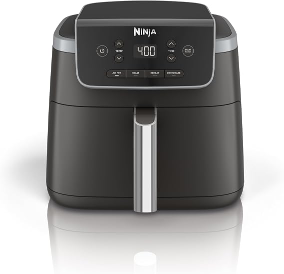 Ninja Air Fryer Pro 4in1, 5 QT (4.7 L) Capacity, Air Fry, Air Roast, Bake, Reheat, Dehydrate, Roast, Air Crisp Technology, Nonstick Basket & Crisper Plate, Grey, AF141C (Canadian Version)
