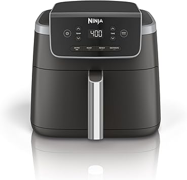 Ninja Air Fryer Pro 4-in-1 Capacity 5 m2 4.7 Litres Outdoor Roast, BBQ, Heating, Drainage, BBQ, Air Crisp Technology, Non-stick Basket and Crispy Griddle, Grey
