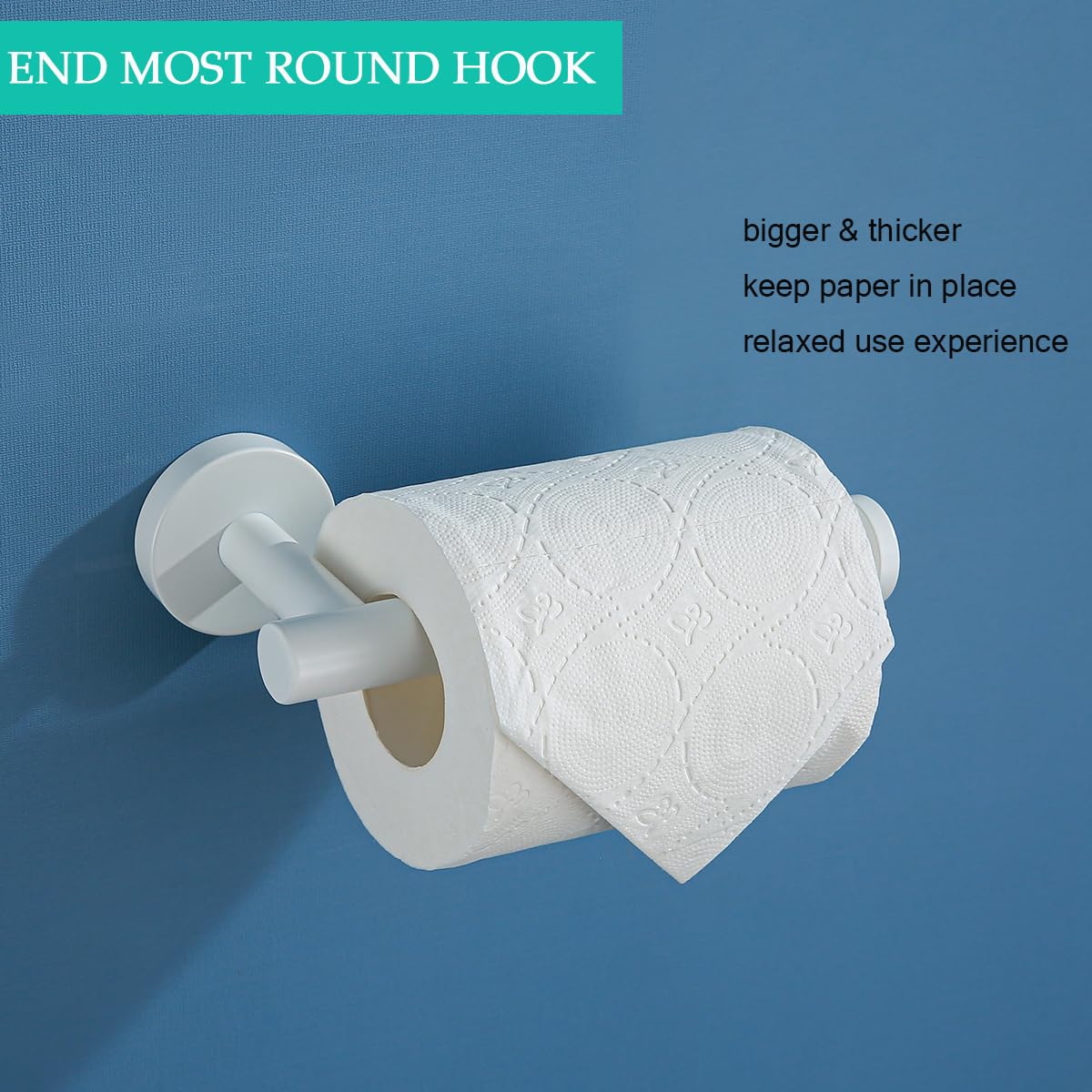 White Toilet Roll Holder Bathroom Toilet Paper Holder Wall-Mounted TP Toilet Tissue Holder — Amazon image 3