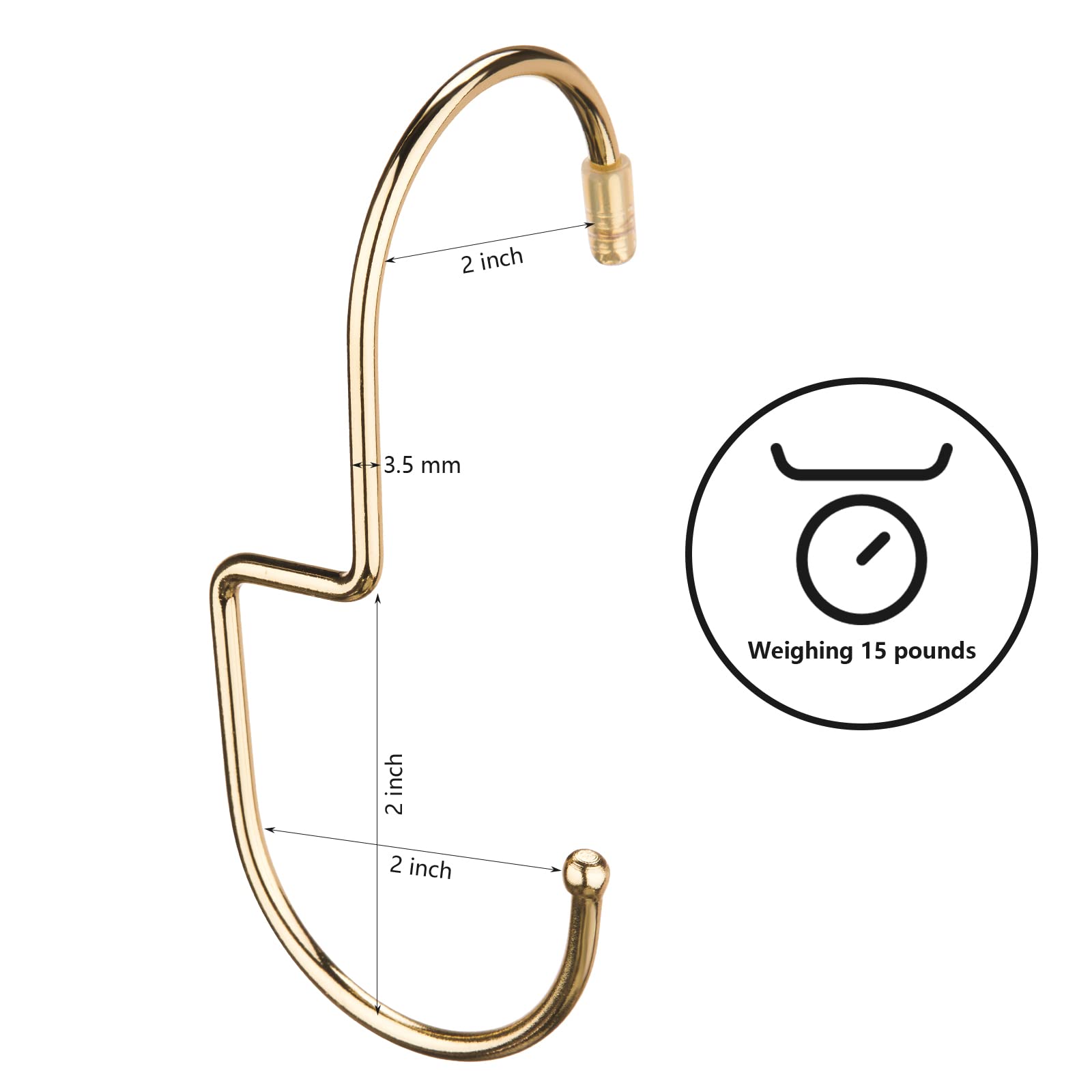 Queekay 12 Ganchos Forma de S Resistentes Gancho Torcido de Colgar Bolso de Acero Inoxidable Gancho para Gabinete S Ganchos Cocina Metal Gancho Colgante Multifuncionales S Ganchos (Oro Champán)