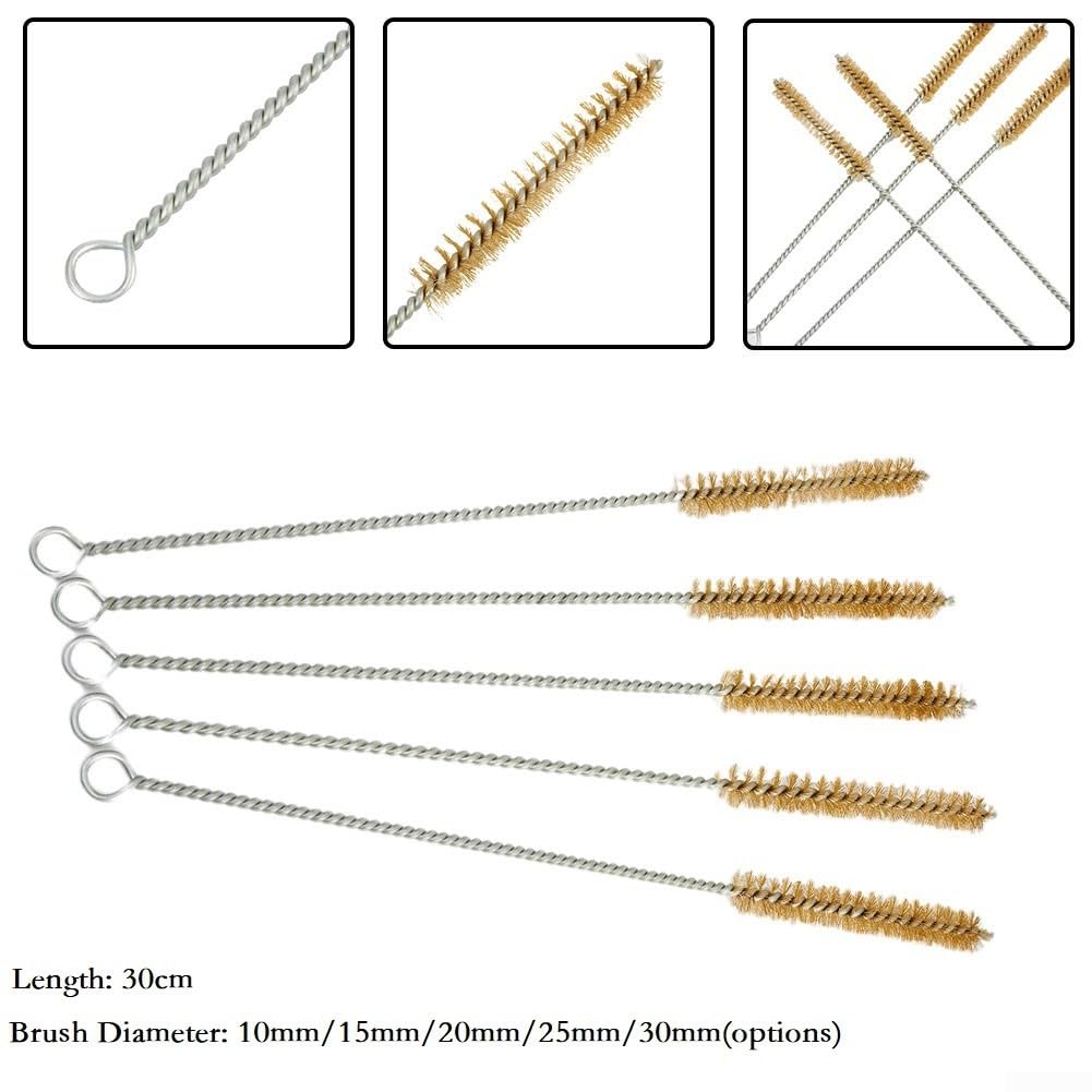 Lot De 5 Brosses En Acier Inoxydable Pour Nettoyage Tuyaux Et Élimination Rouille - Diamètres 10 à 30 Mm