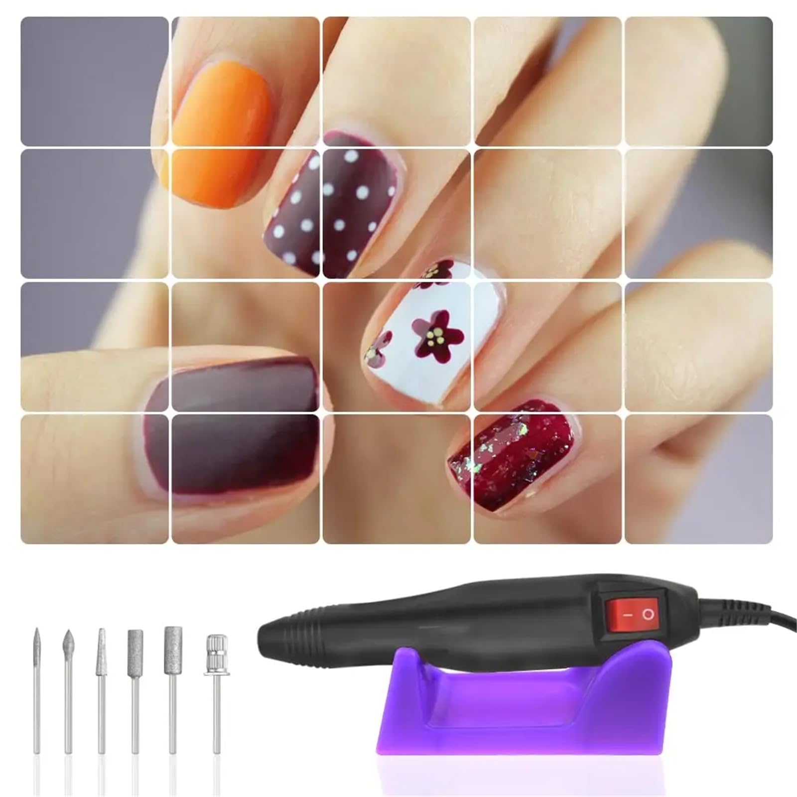 Elektryczna wiertarka do paznokci Szlifierka Żel do skórek Usuń profesjonalny zestaw do manicure Tokarka Pilnik do polerowania